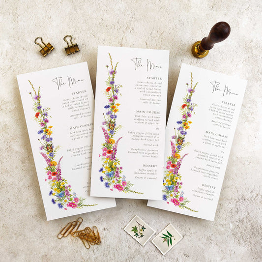 Wildflower Menu Cards