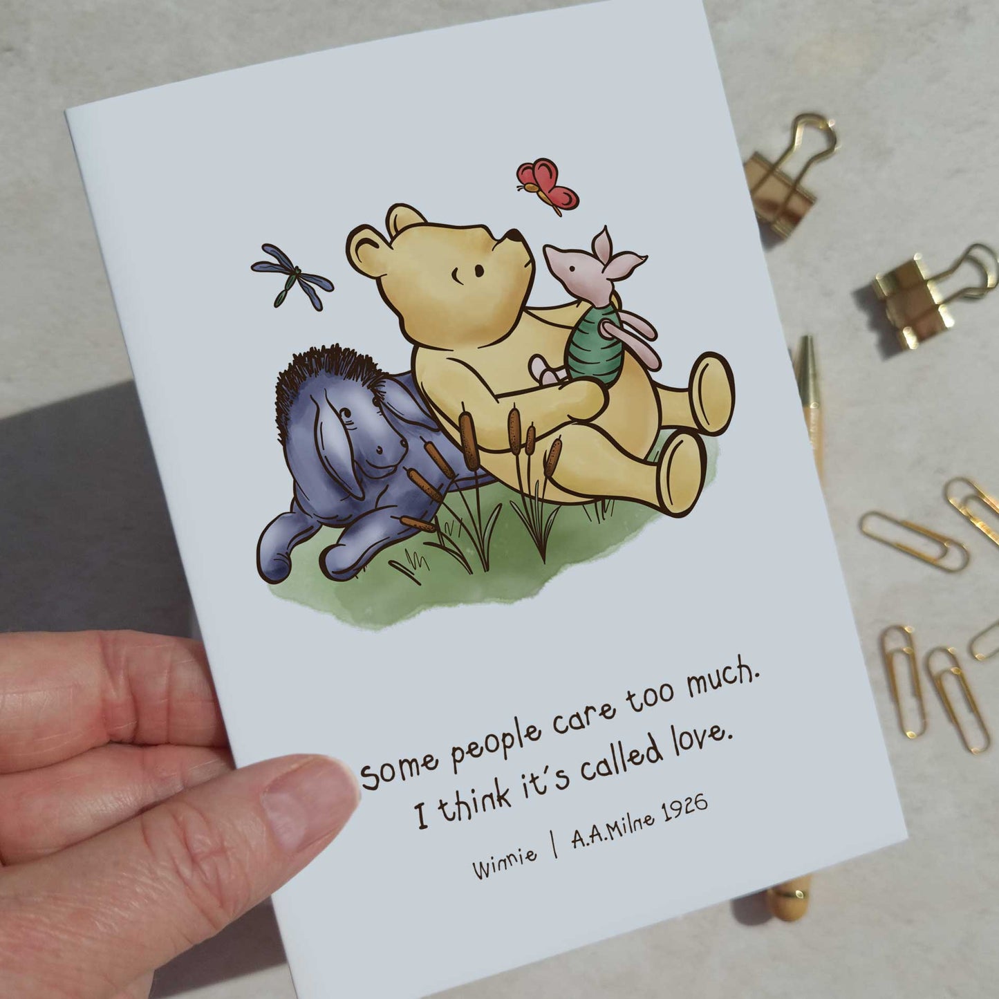 Winnie Set of 6 Different Folded Note Cards