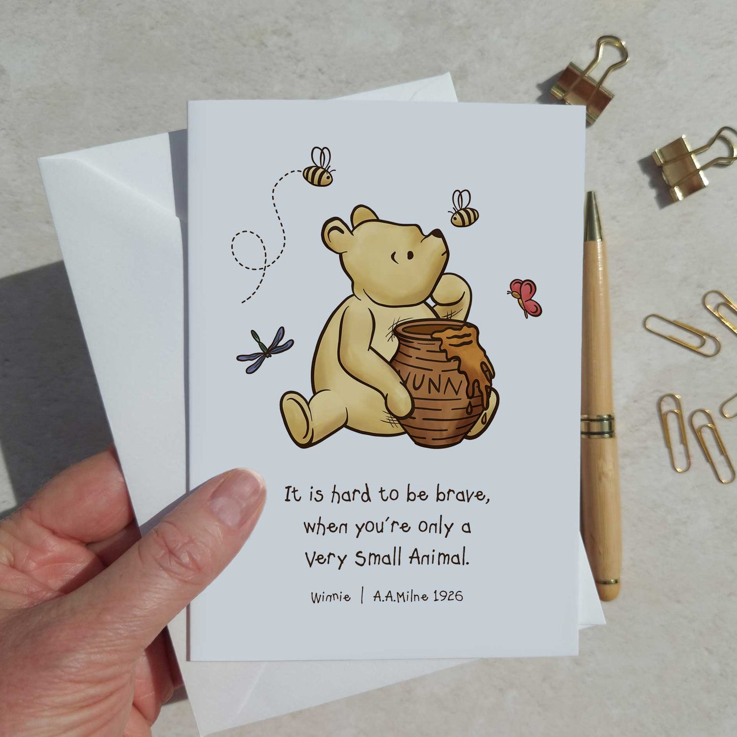 Winnie Set of 6 Different Folded Note Cards