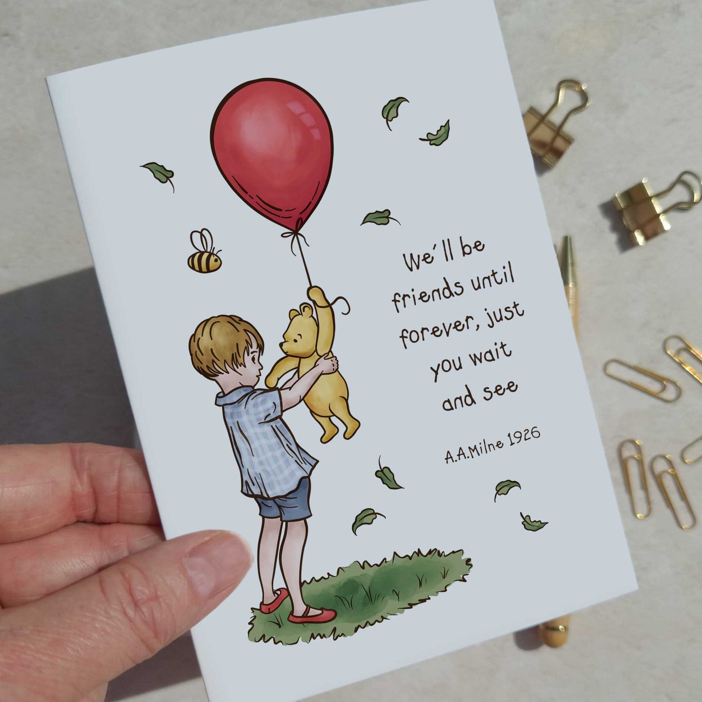 Winnie Set of 6 Different Folded Note Cards
