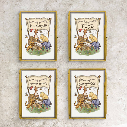 Winnie Baby Shower Signs