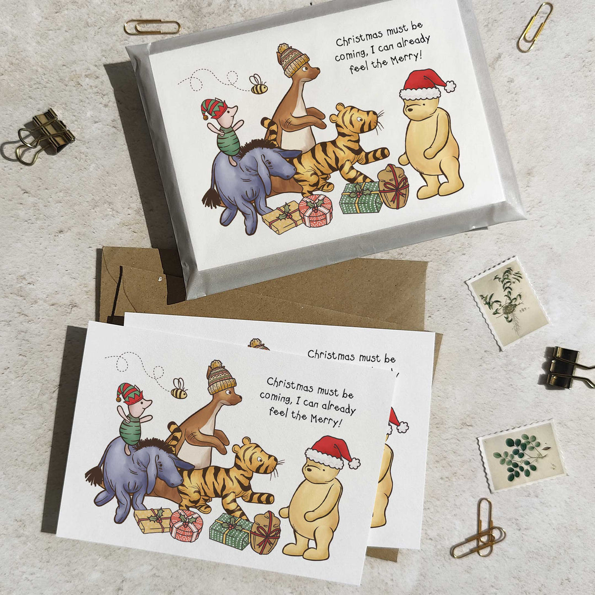 Winnie and Friends Christmas Cards & Envelopes