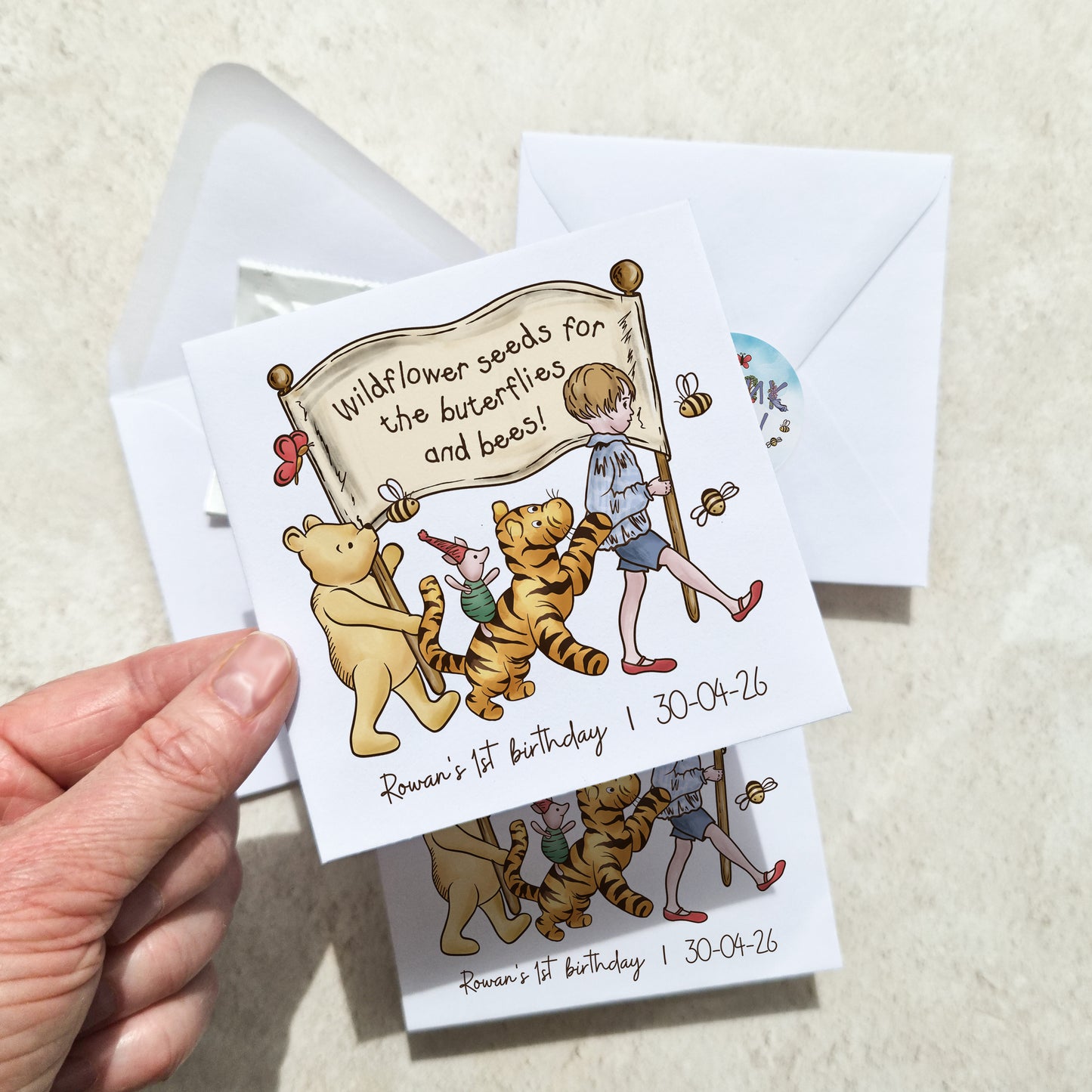 10 x Winnie and Friends Wildflower Seed Packet Party Favours