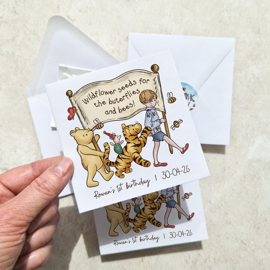 10 x Winnie and Friends Wildflower Seed Packet Party Favours
