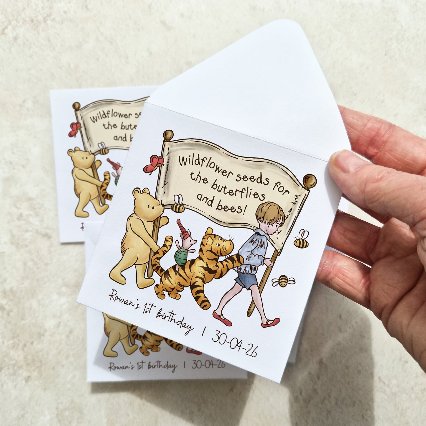 10 x Winnie and Friends Wildflower Seed Packet Party Favours