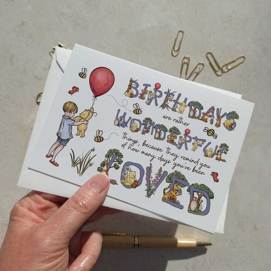 Winnie Birthday Letters Card