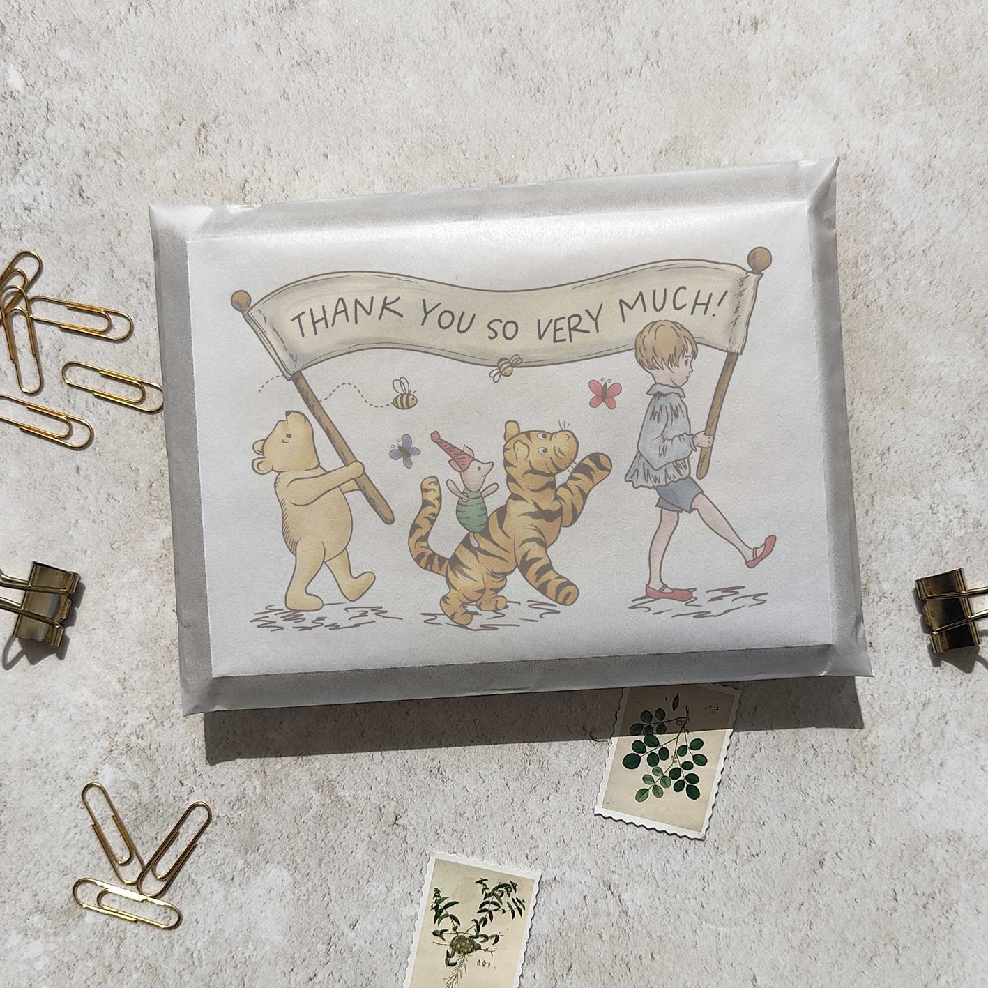 Winnie the Pooh Banner Thank You Cards