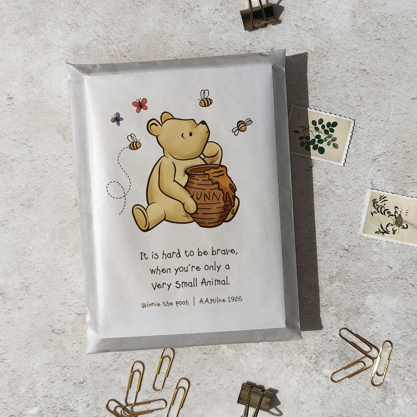 Winnie the Pooh Set of 6 Different Folded Note Cards