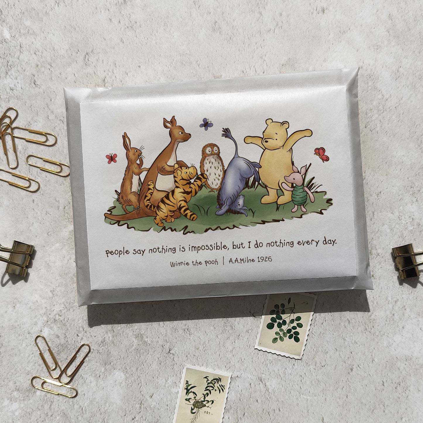 Winnie the Pooh Set of 6 Different Folded Note Cards