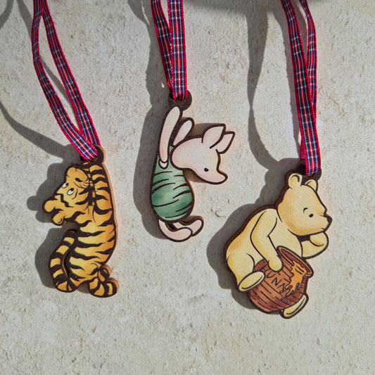 Winnie And Friends Christmas Decorations | Laser Cut Mdf | Piglet And Tigger