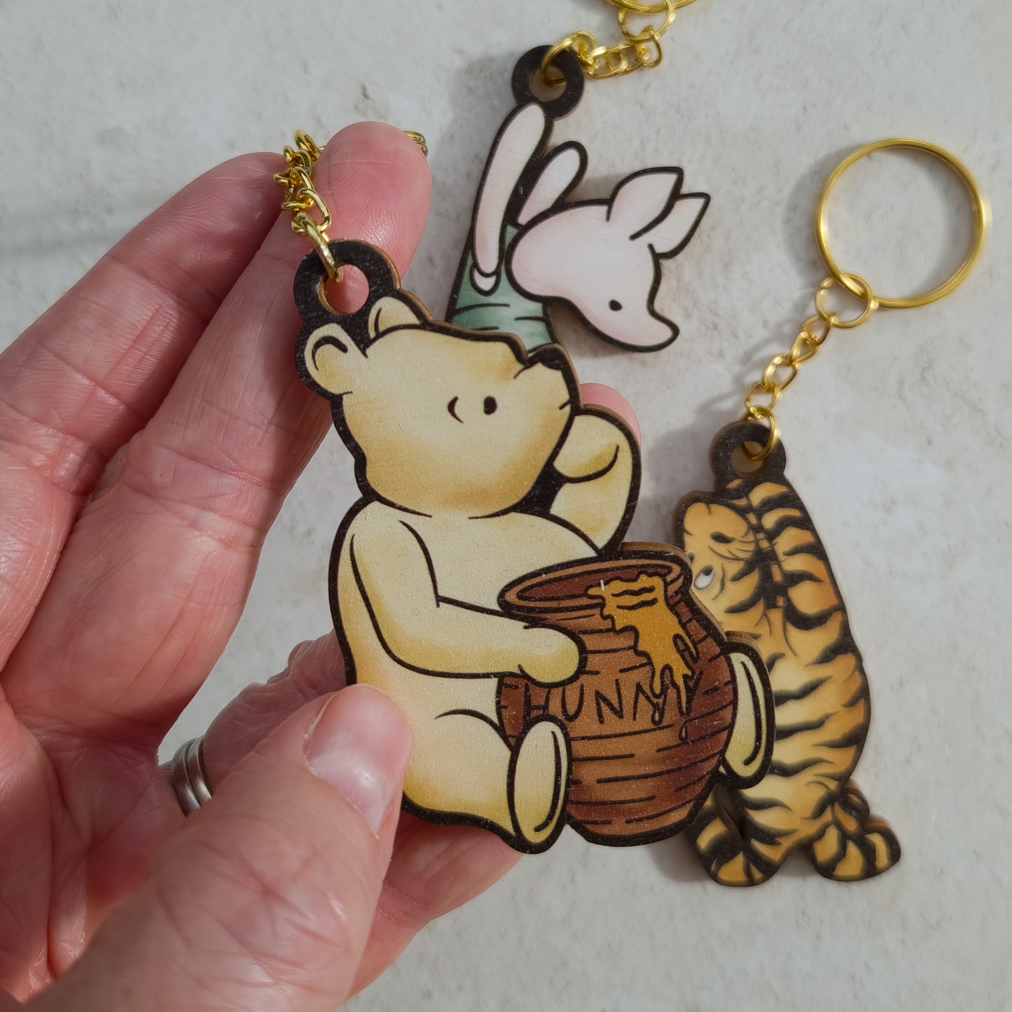 Winnie And Friends Keyrings | Laser Cut Mdf | Piglet And Tigger