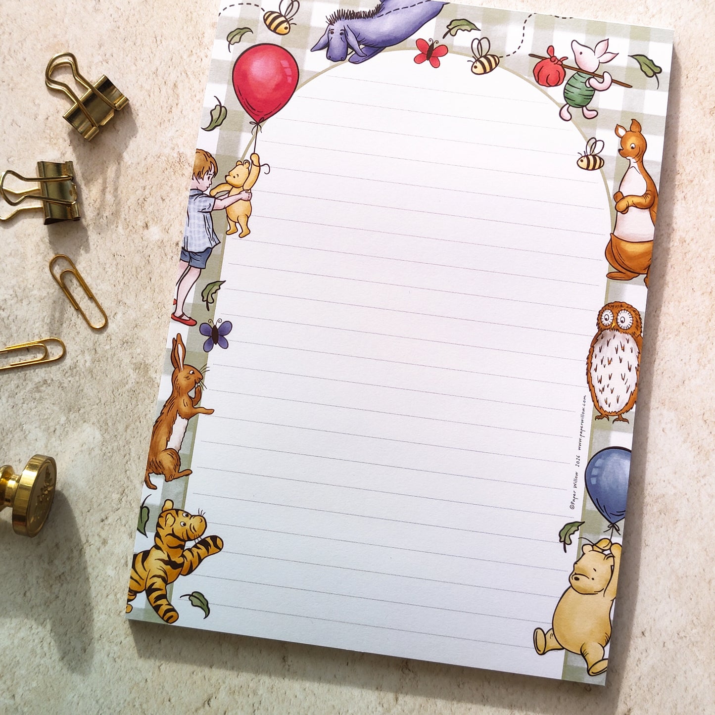 Winnie and Friends Check A5 Notepad