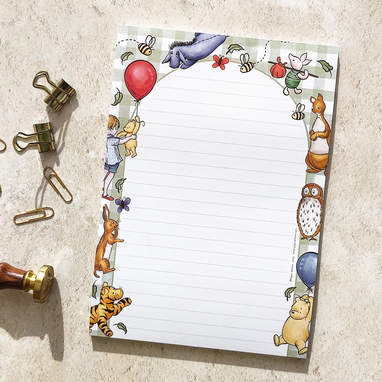 Winnie and Friends Check A5 Notepad