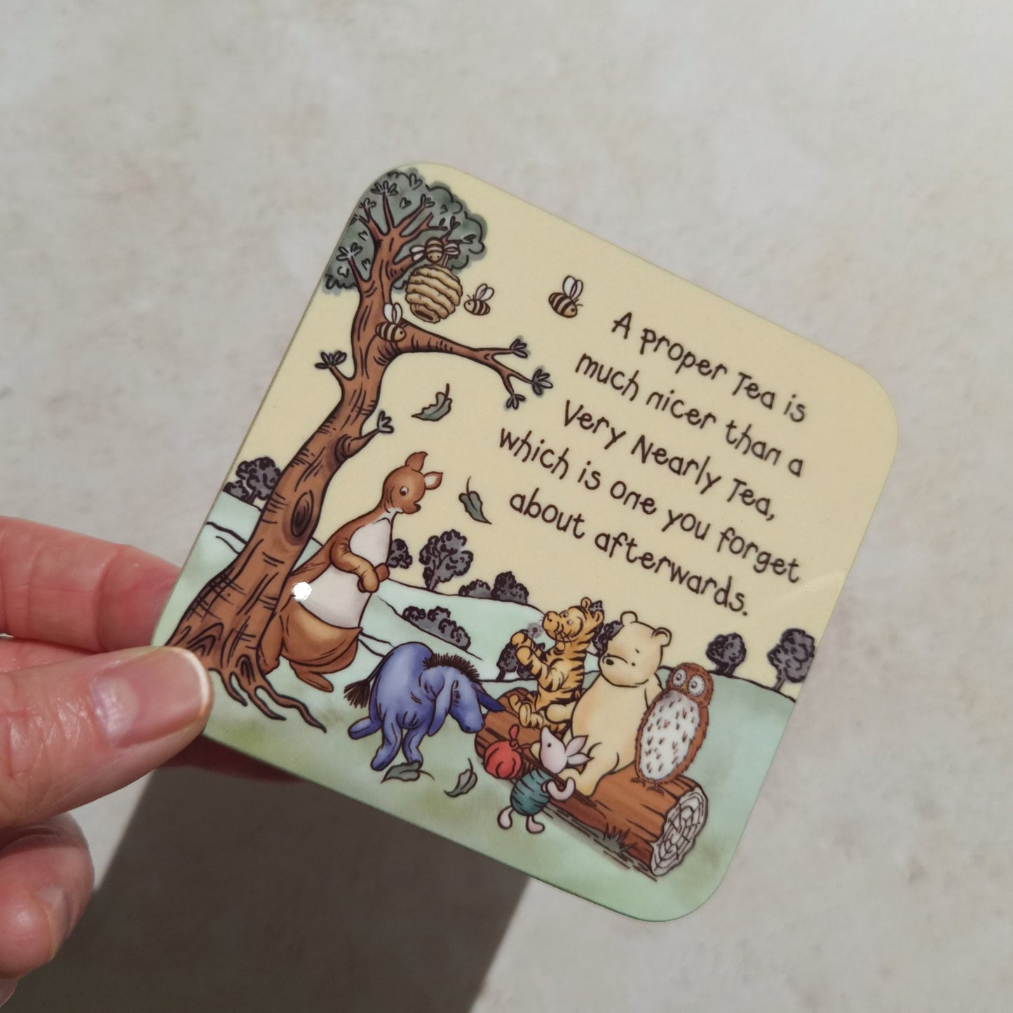 4x Winnie Coaster Set | A.A. Milne Quote | Gloss MDF Drinks Mats