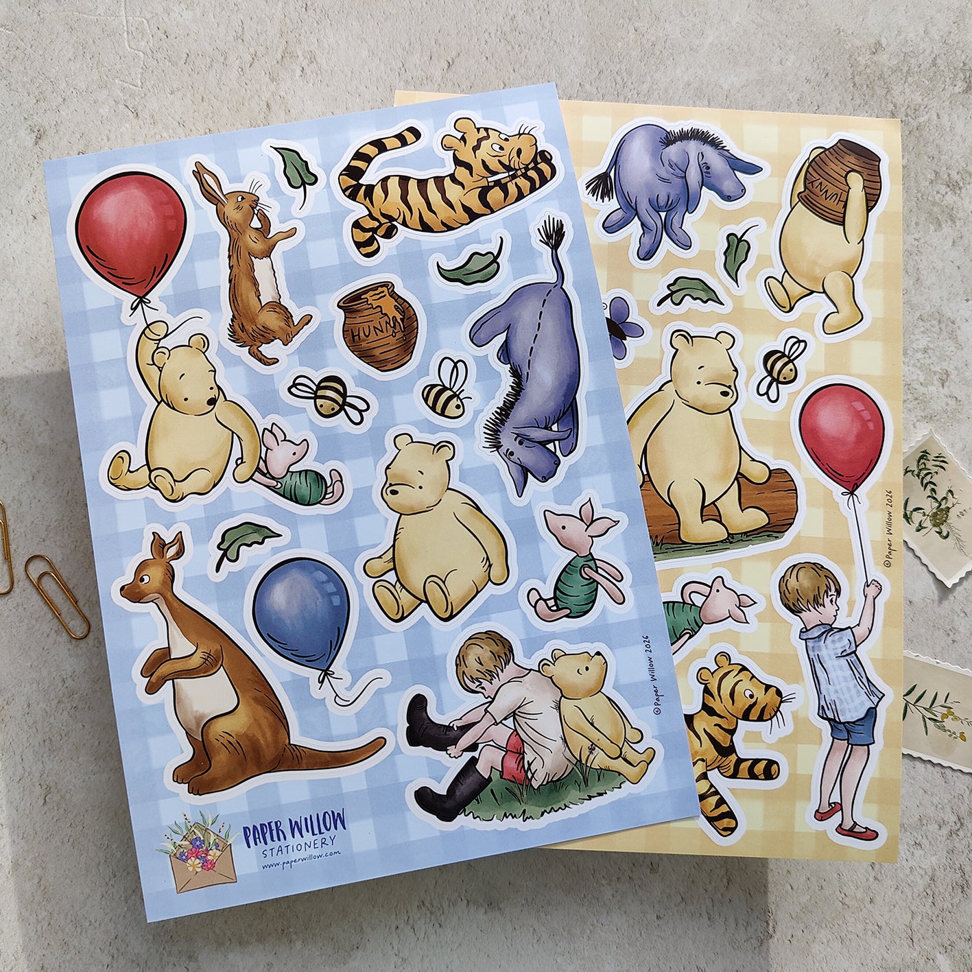 Winnie the Pooh A5 Vinyl Sticker Sheet Set