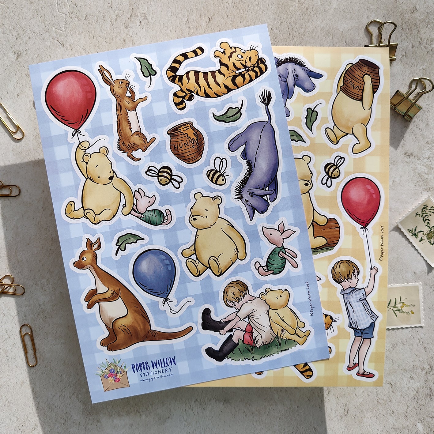 Winnie the Pooh A5 Vinyl Sticker Sheet Set