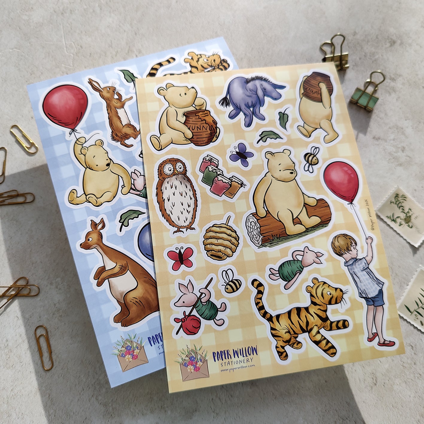 Winnie the Pooh A5 Vinyl Sticker Sheet Set