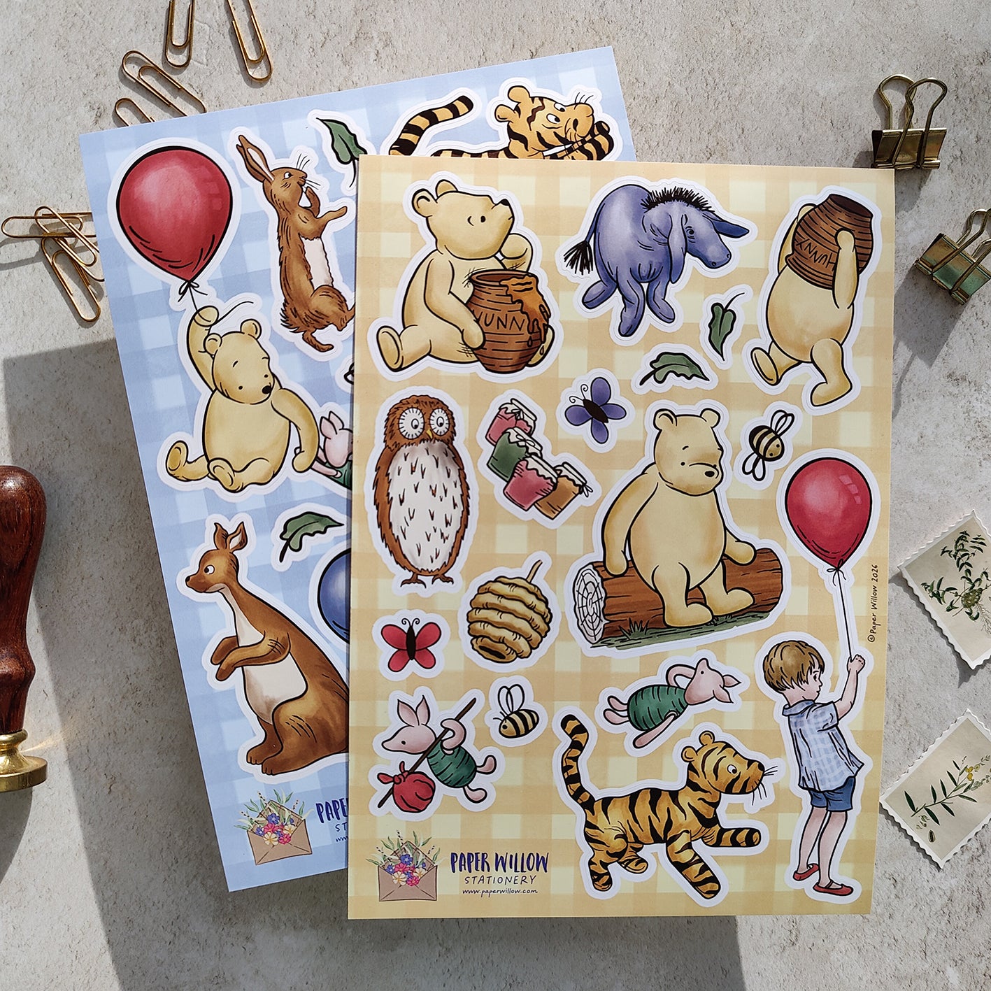 Winnie the Pooh A5 Vinyl Sticker Sheet Set