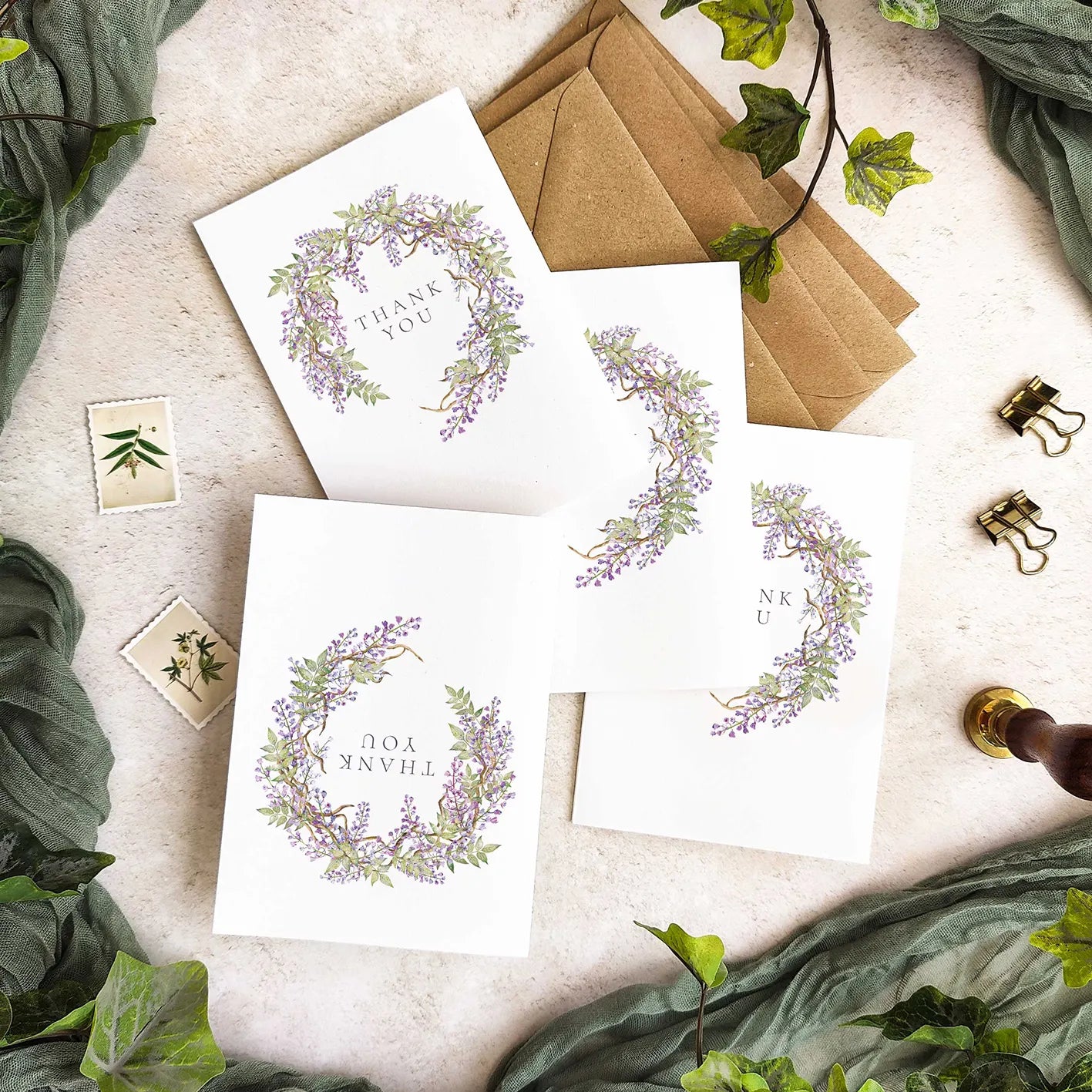 Regency Wisteria Thank You Cards