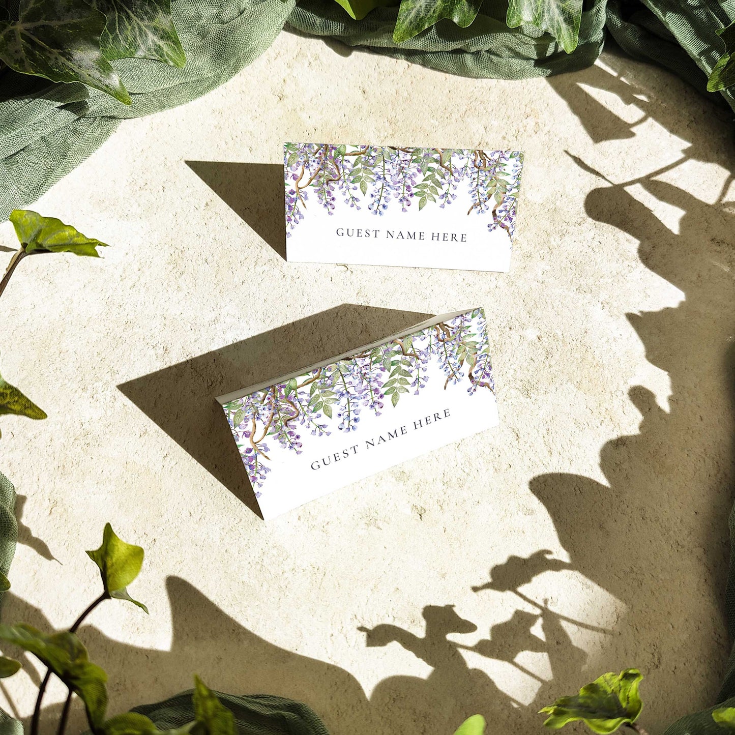 Regency Wisteria Folded Place Cards