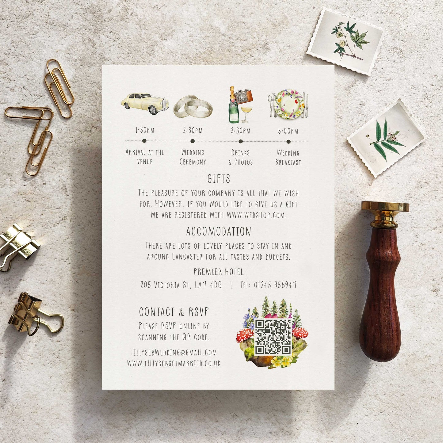 Woodland Animals Evening Invitation