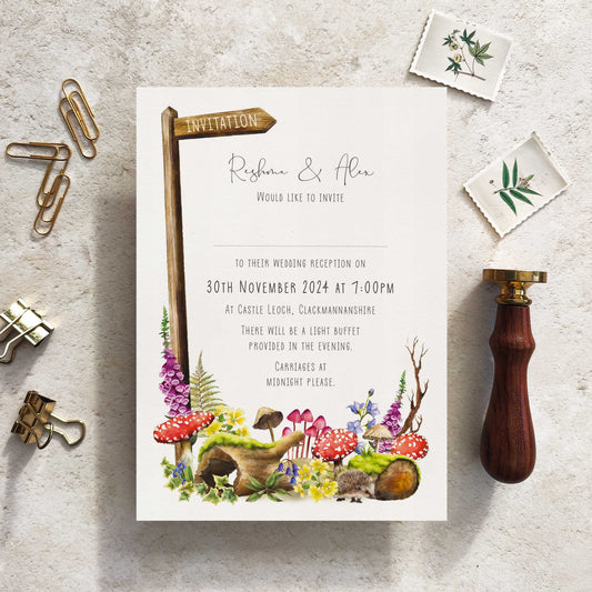 Woodland Animals Evening Invitation