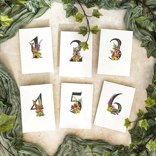Woodland Table Number Cards