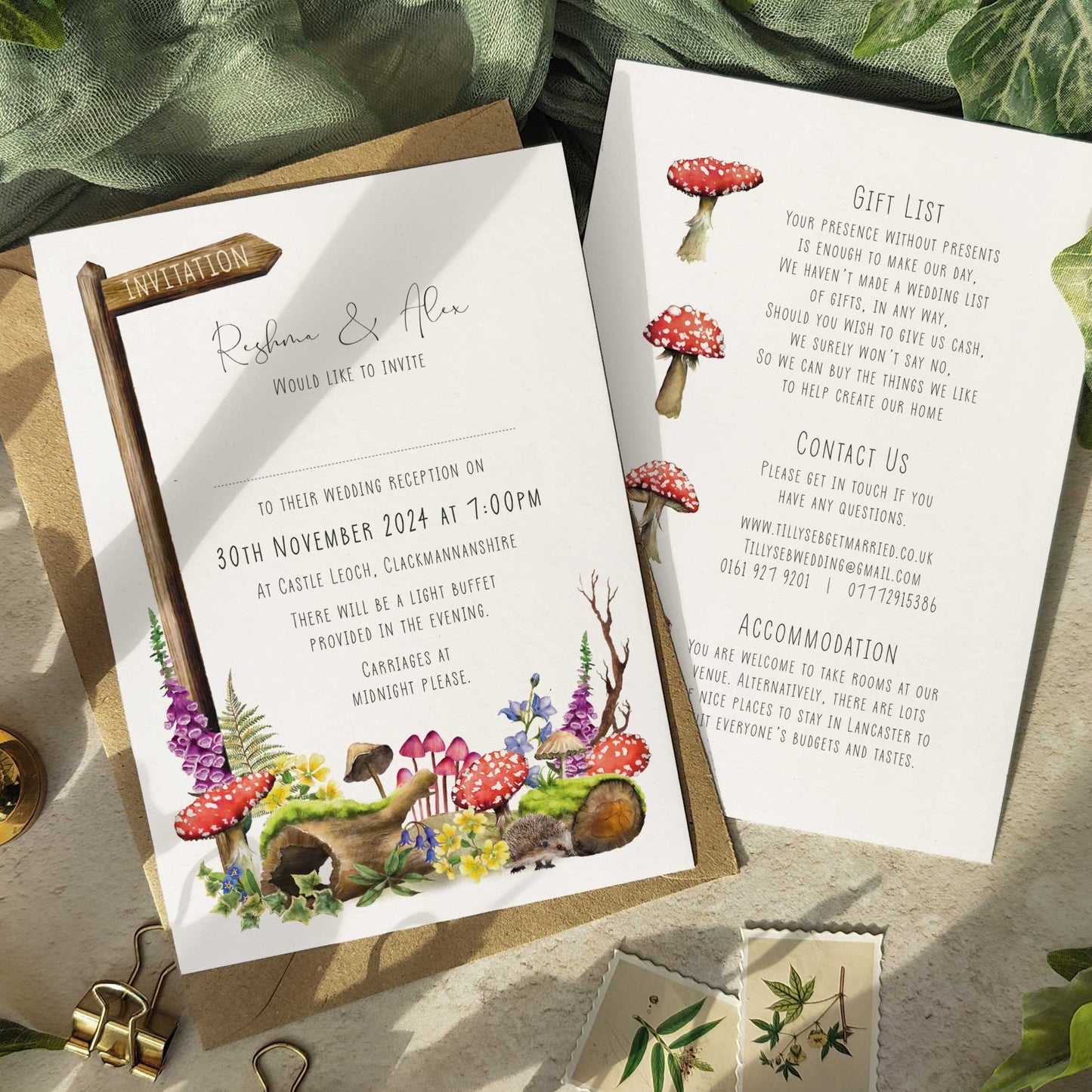 Woodland Animals Evening Invitation