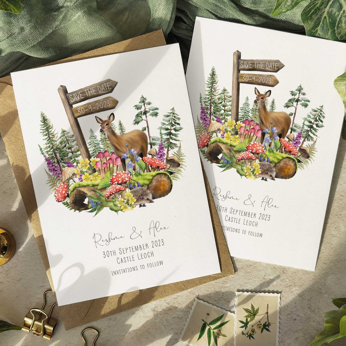 Woodland Animals Save The Date Card