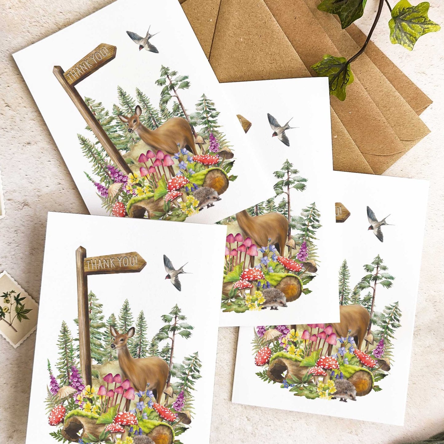 Woodland Animal Thank You Cards