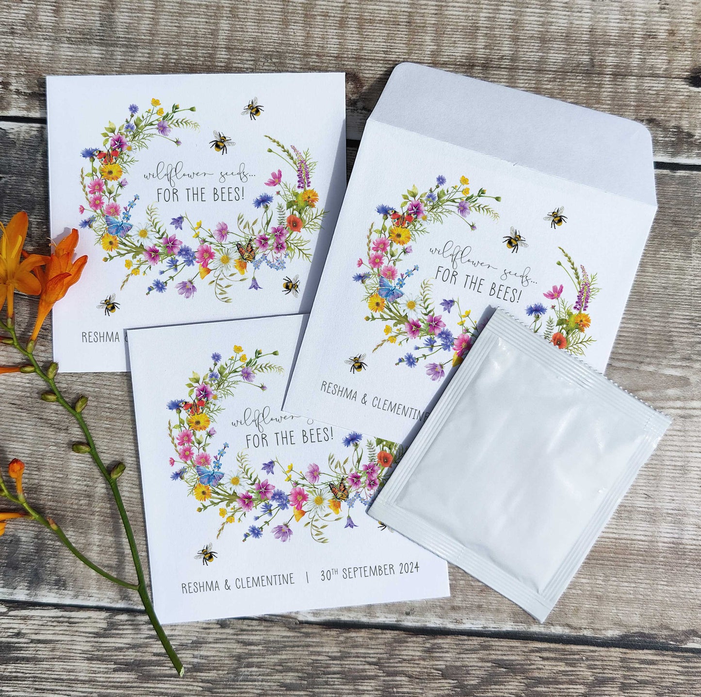 Wildflower Meadow Seed Packet Favours (For the bees) (Pack of 10)