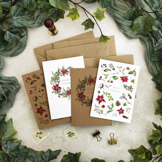 Botanical Watercolours Christmas Cards & Envelopes
