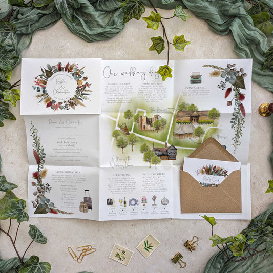 Dried Flowers Wedding Invitation Poster