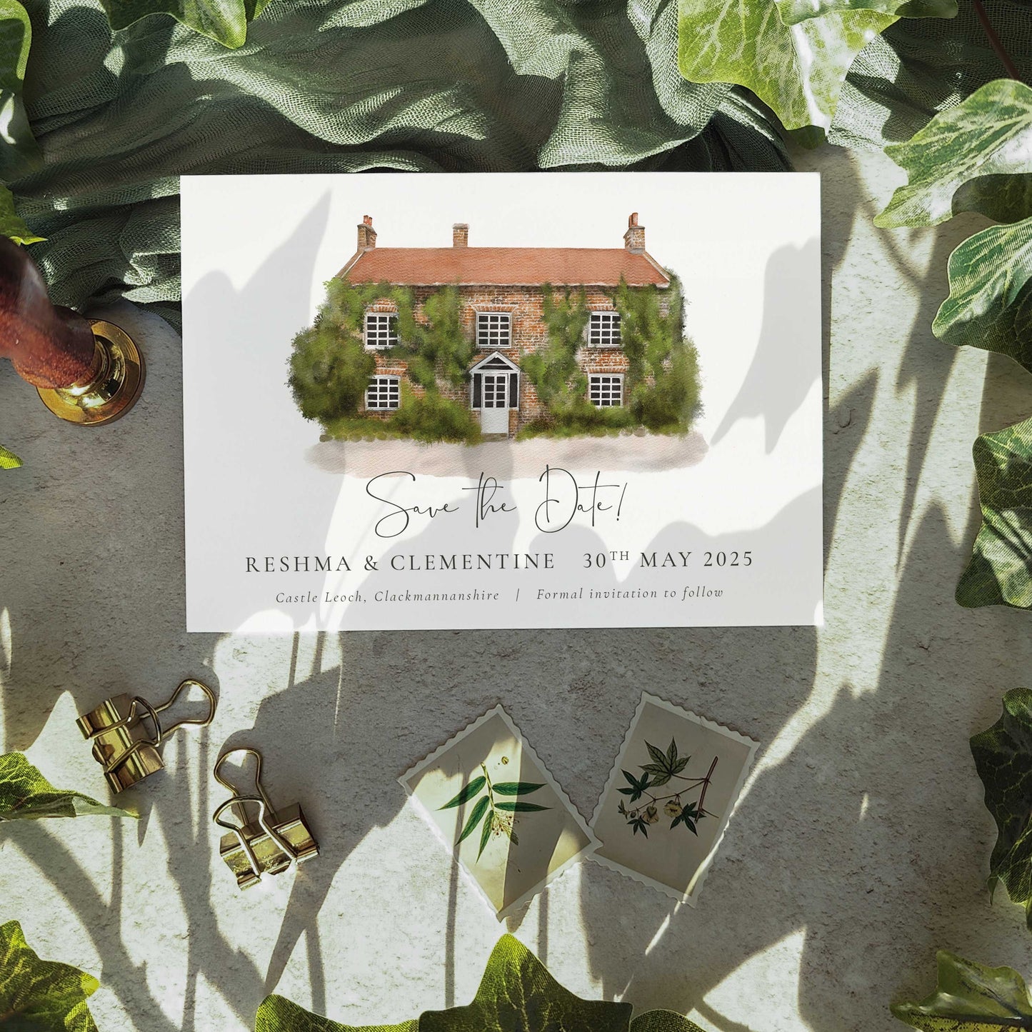 Save The Date Card Venue Painting