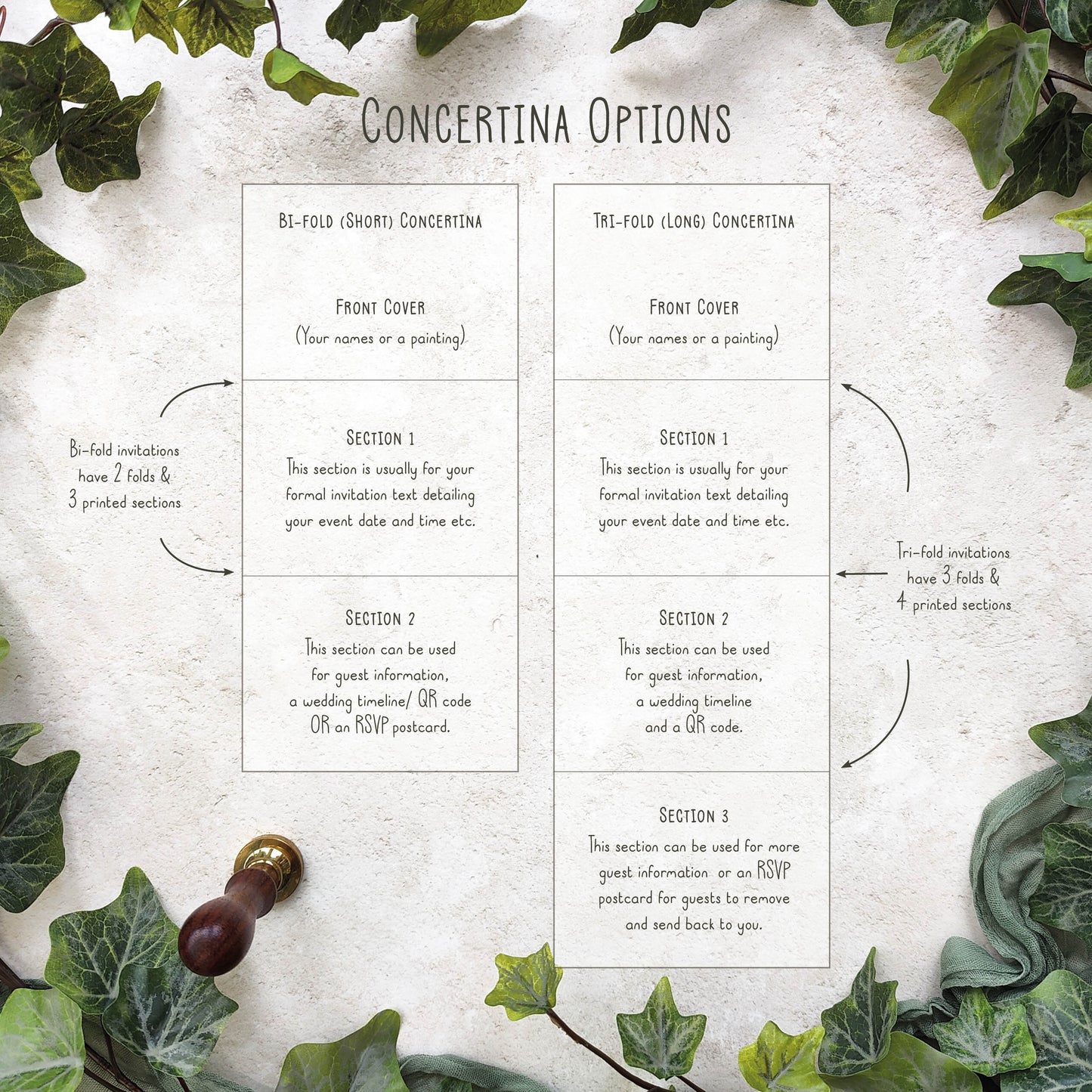 Cottage Garden Wildflower Concertina Invitation