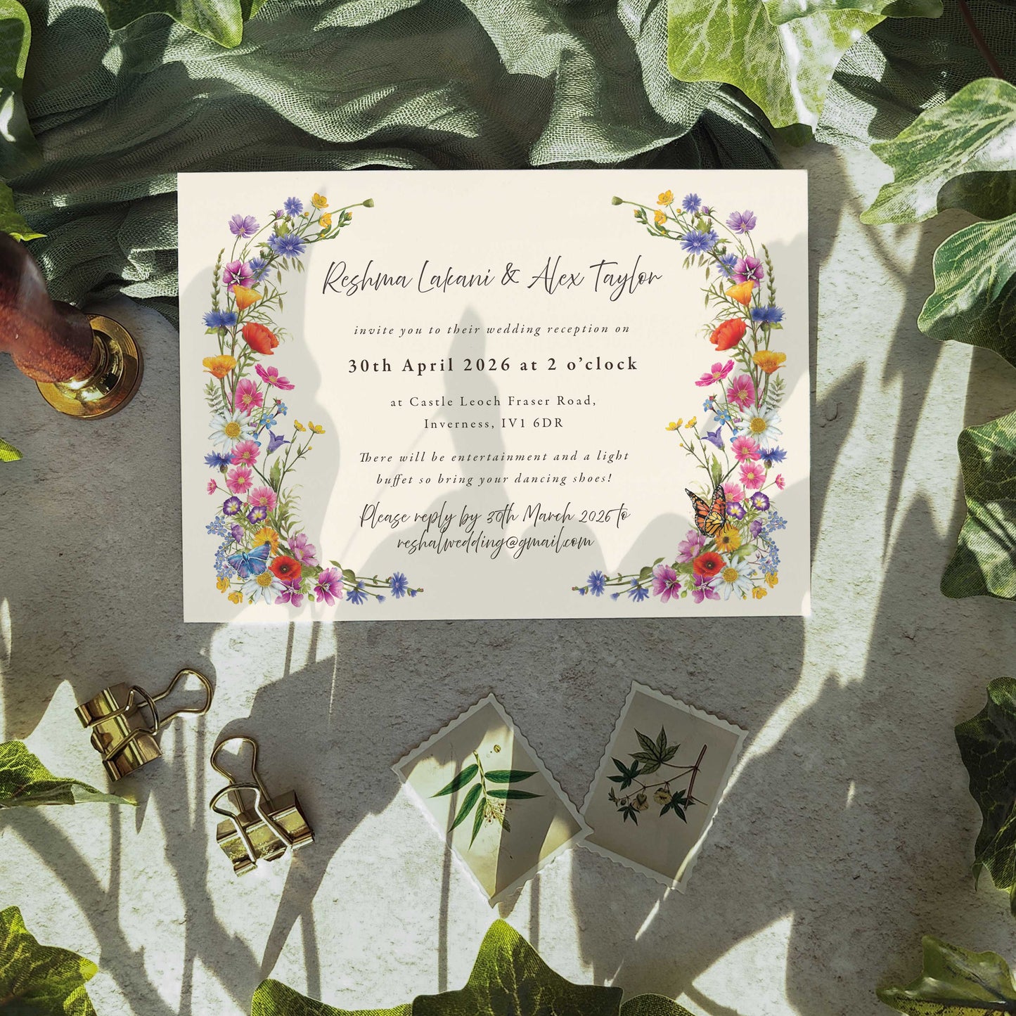 Wildflower Evening Invitation Digital File