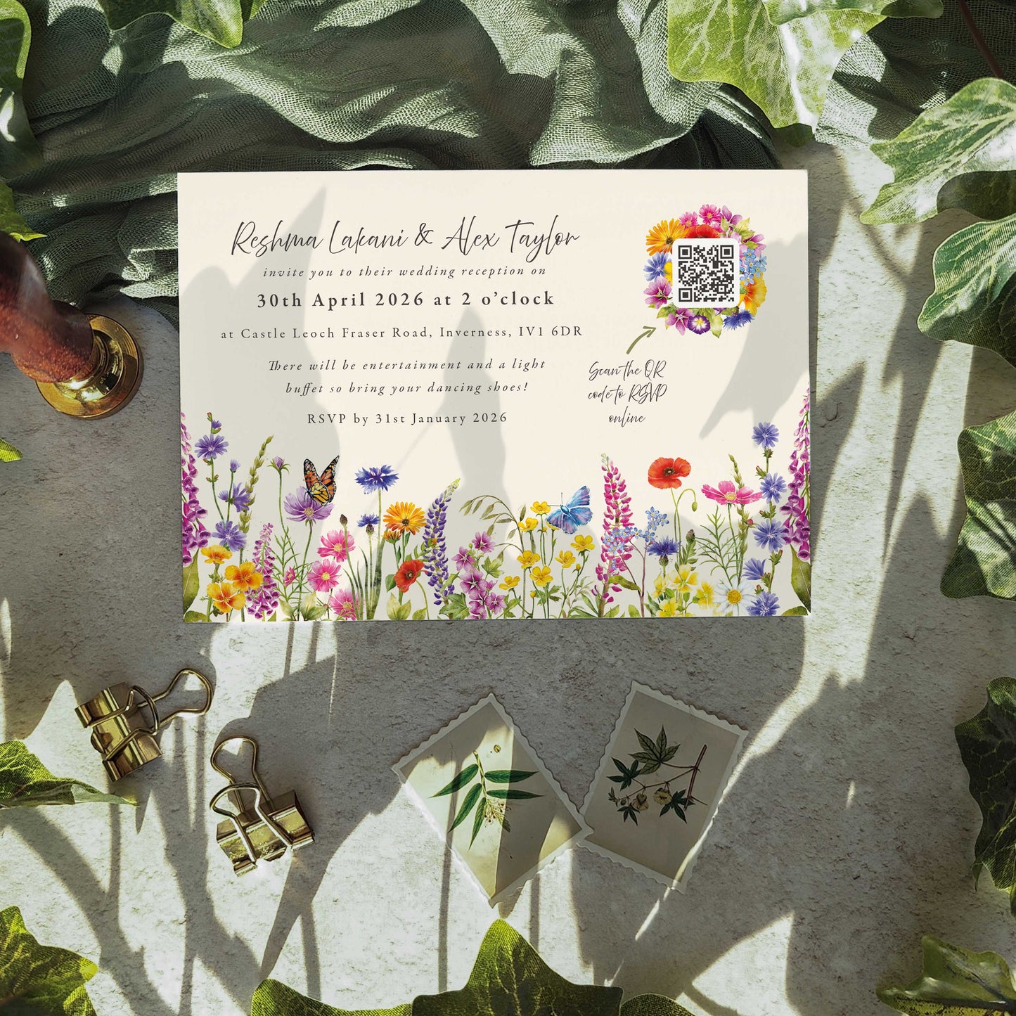 Wildflower Meadow Evening Invitation Digital File