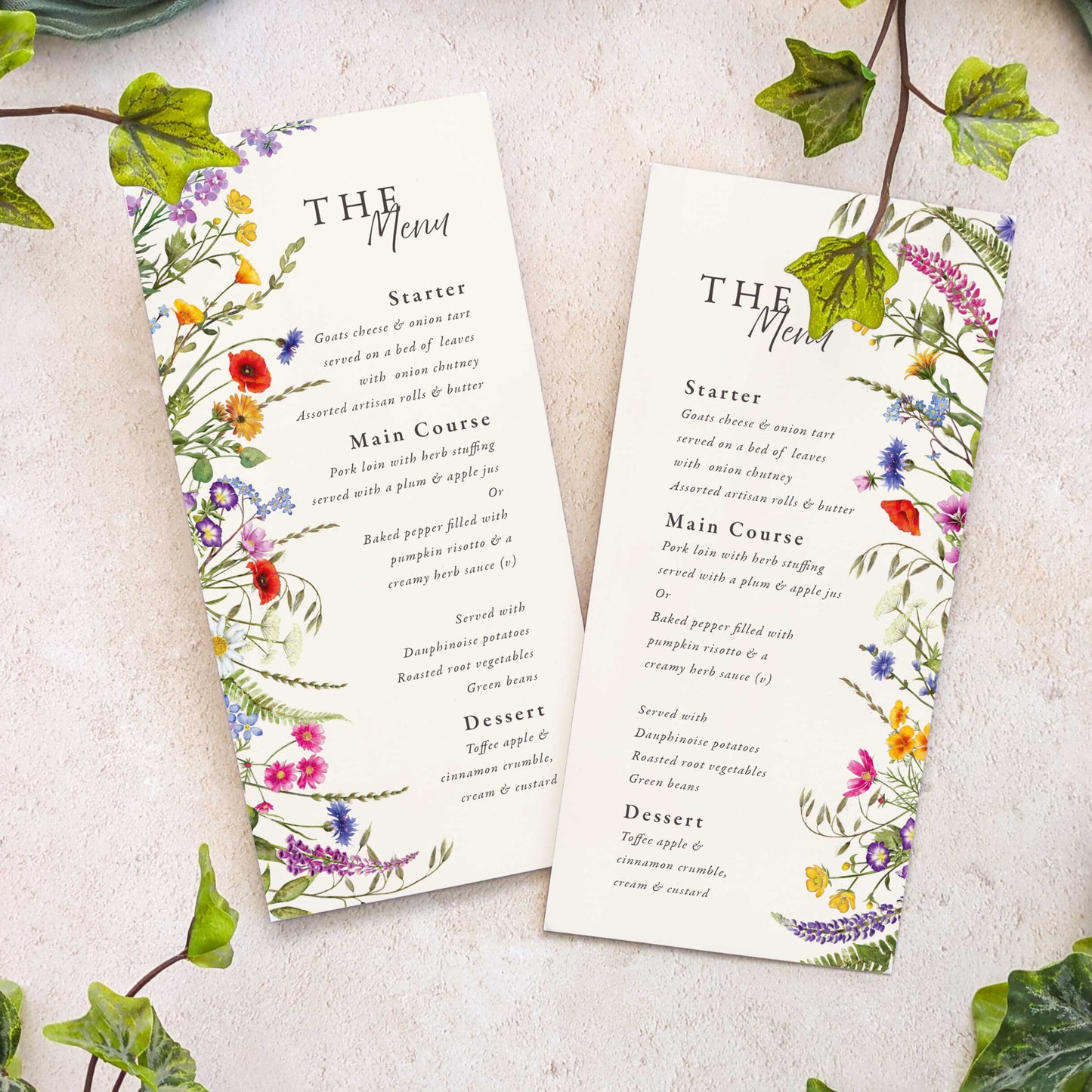 Wildflower Meadow Menu Digital File