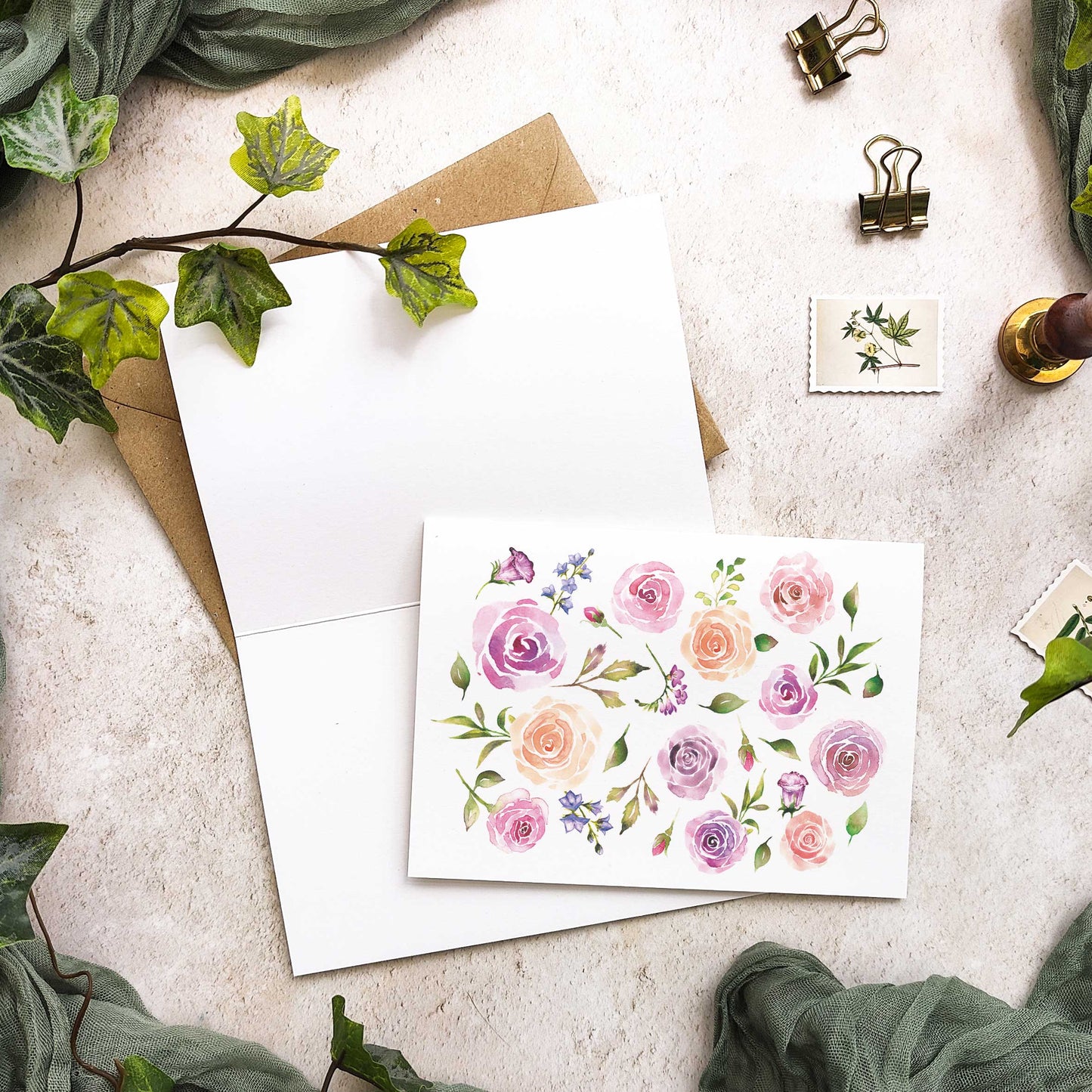 Rose Garden Note Cards & Envelopes