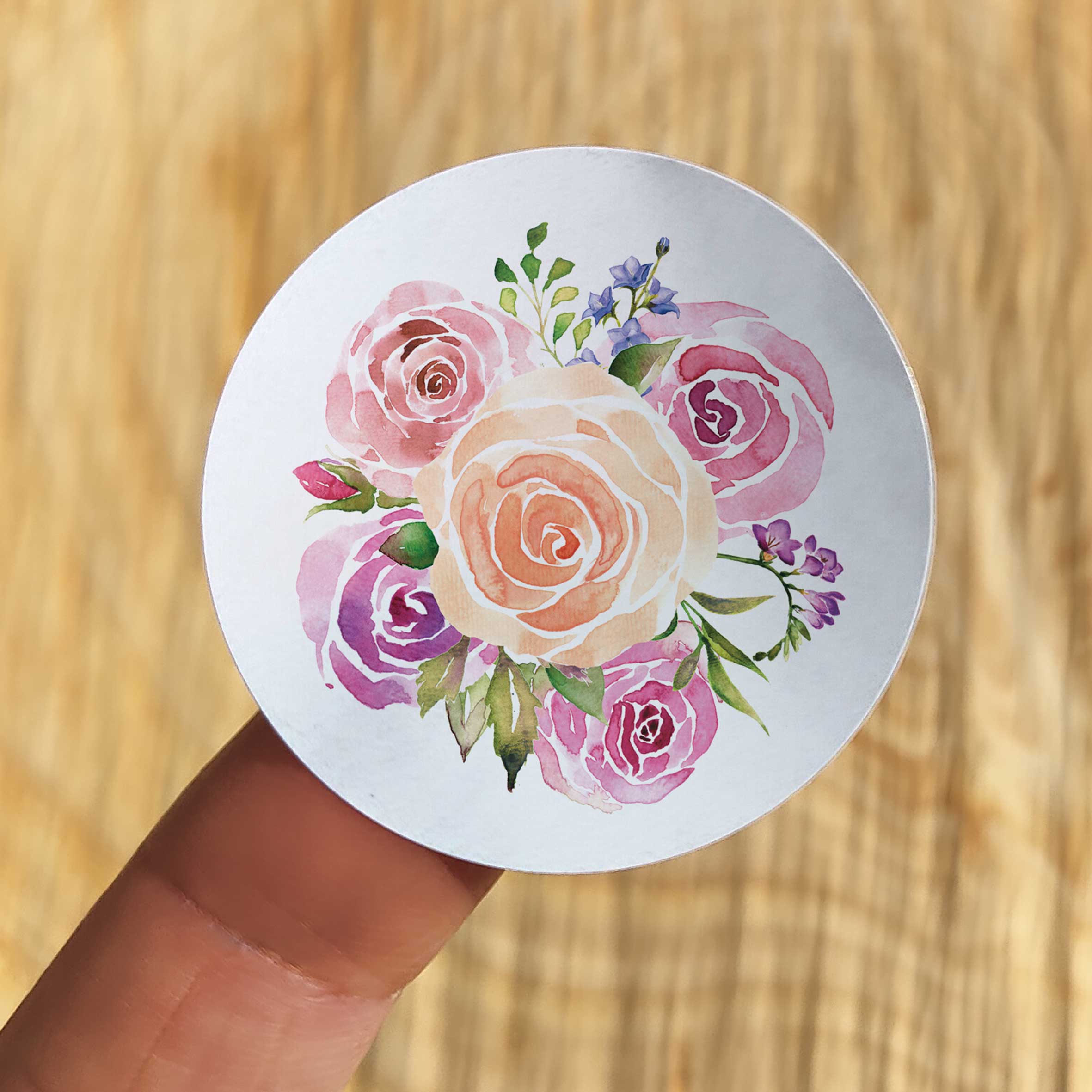 Round Sticker Rose Rose Garden Stickers (35 stickers) – Paper Willow