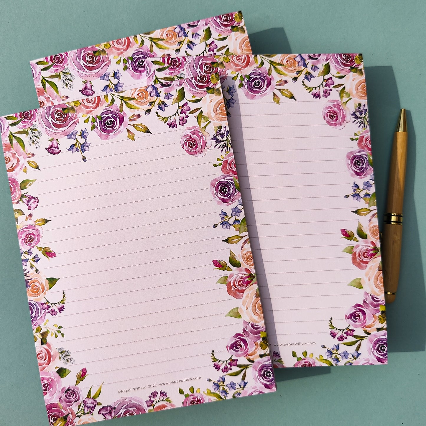 Pink Roses A5 Notepad