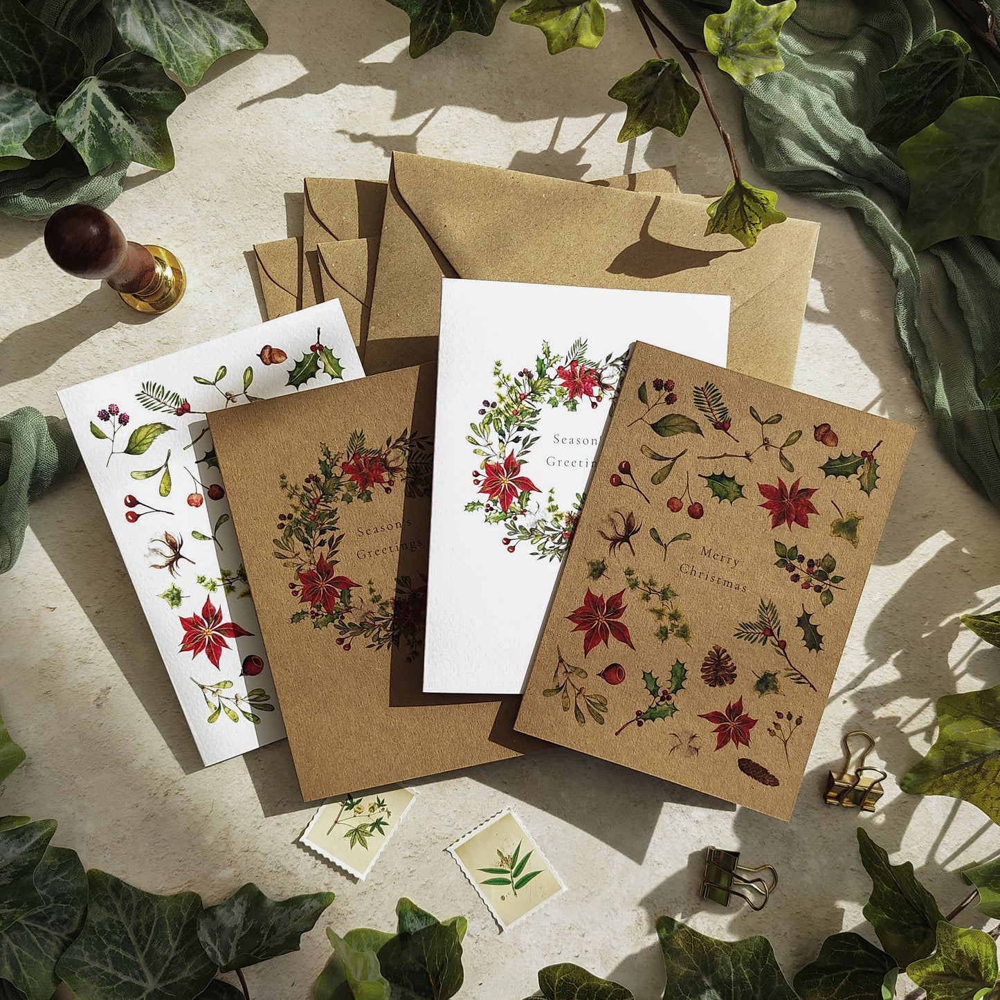Botanical Watercolours Christmas Cards & Envelopes