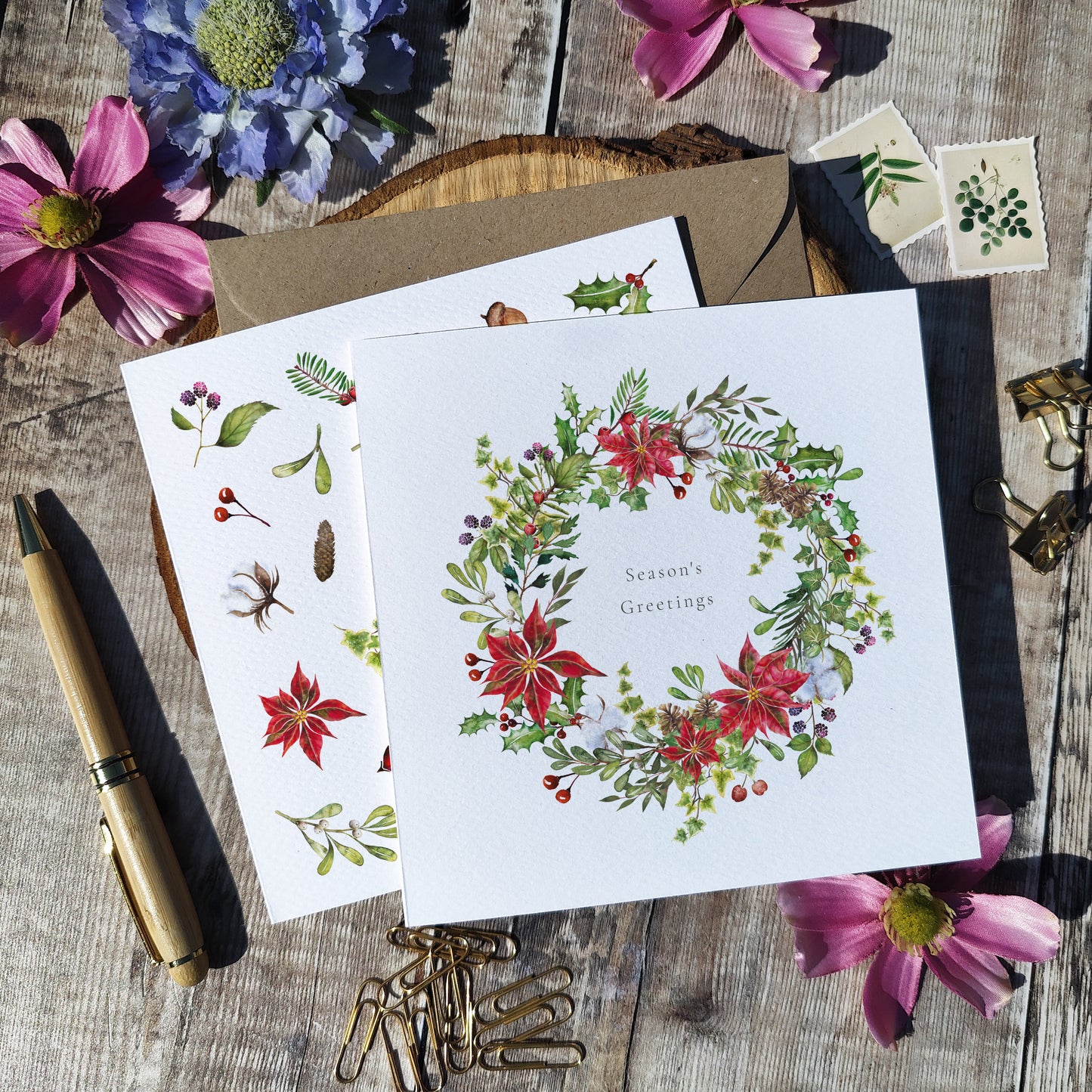 Luxury Botanical Christmas Cards & Envelopes