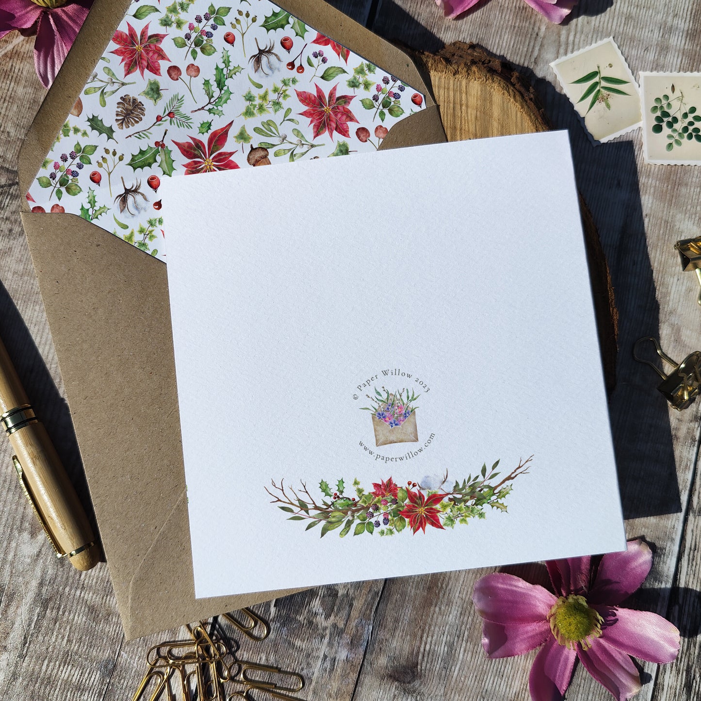 Luxury Botanical Christmas Cards & Envelopes