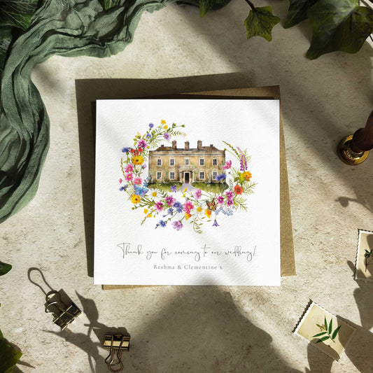 Wildflower Personalised Wedding Cards & Envelopes