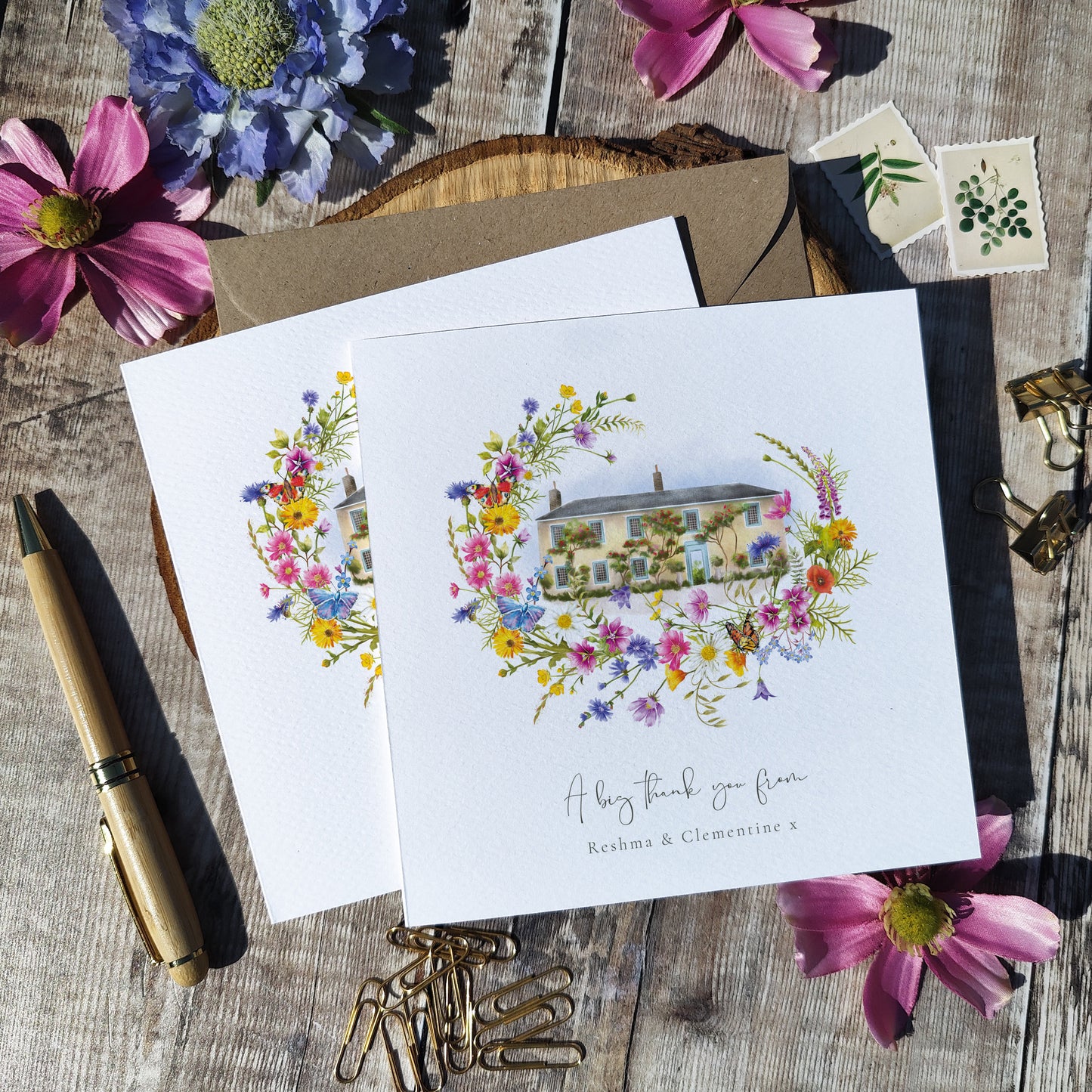 Wildflower Personalised Wedding Cards & Envelopes