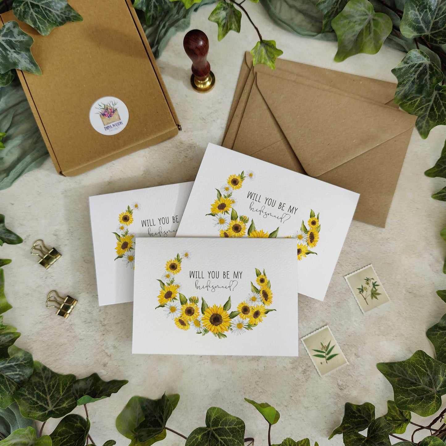 Sunflowers & Daisies Bridesmaid Cards