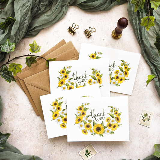 Sunflowers & Daisies Thank You Cards