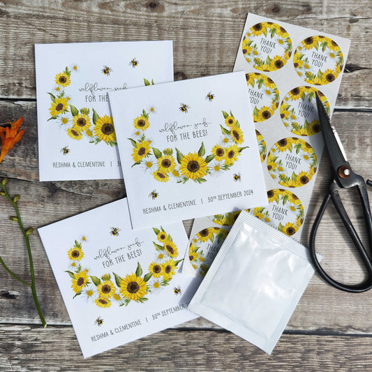 Sunflowers & Daisies Seed Packet Favours (Pack of 10)