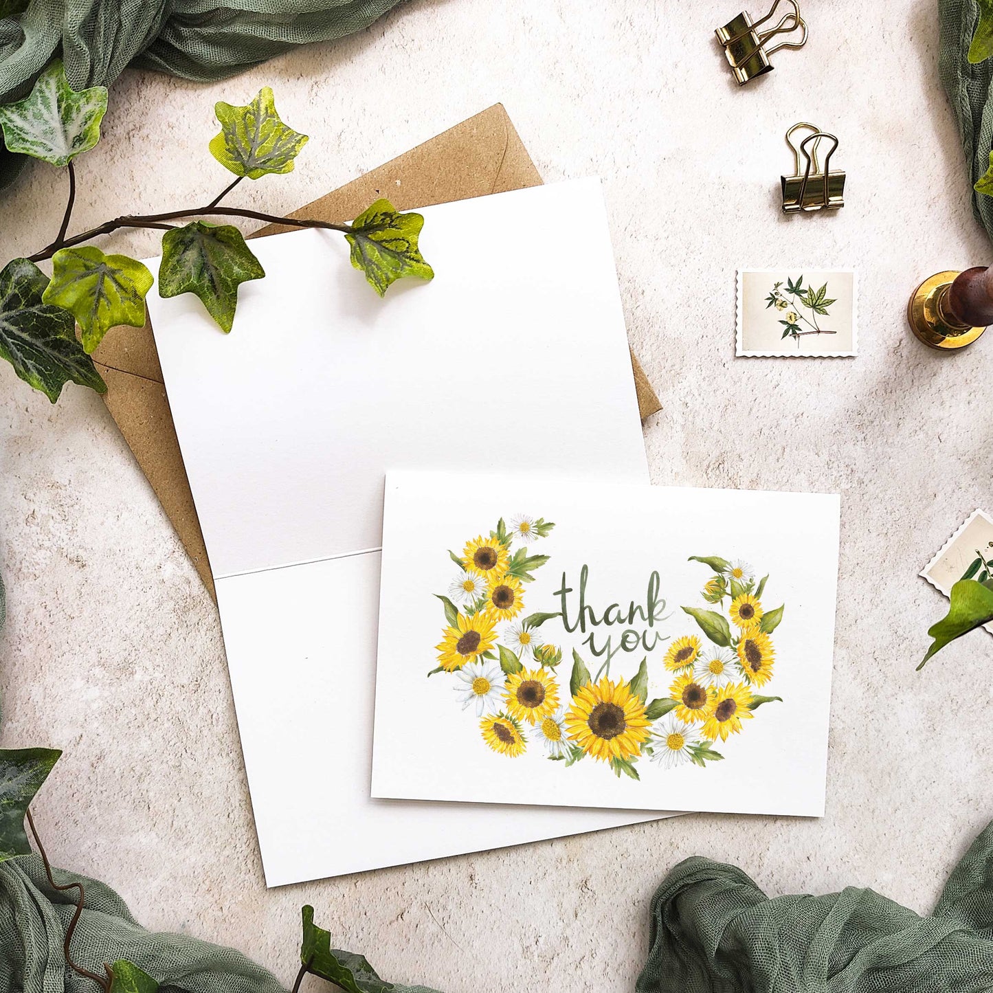 Sunflowers & Daisies Thank You Cards